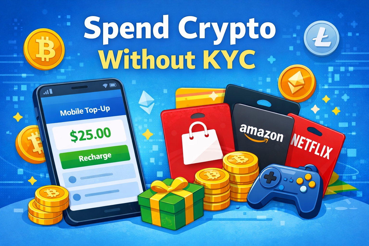 Spend Crypto Without KYC: Fast Gift Cards & Top-Ups 🚀